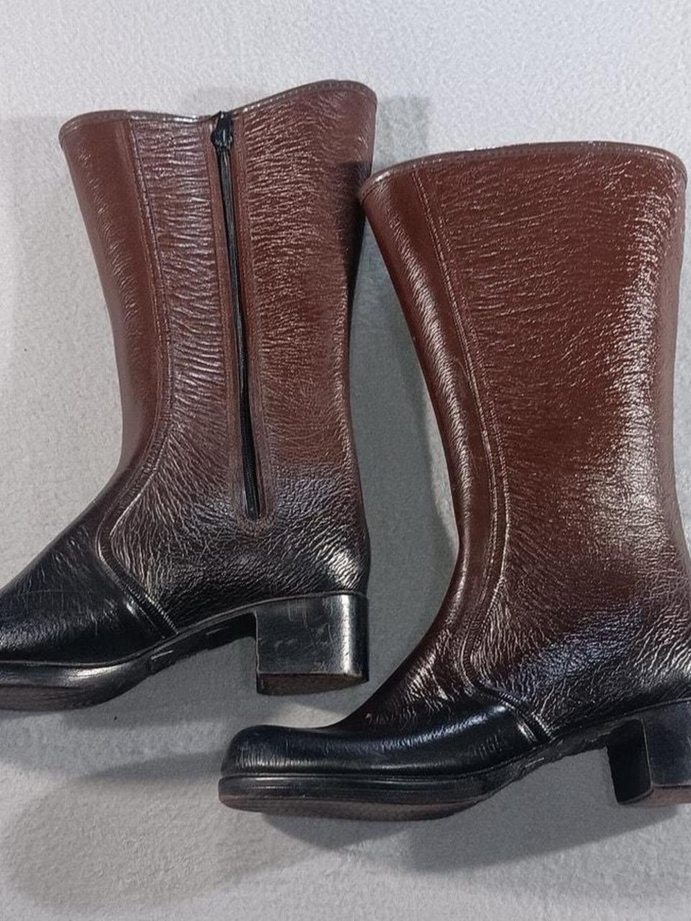Classic Women's Brown Leather Mid-Calf Boots